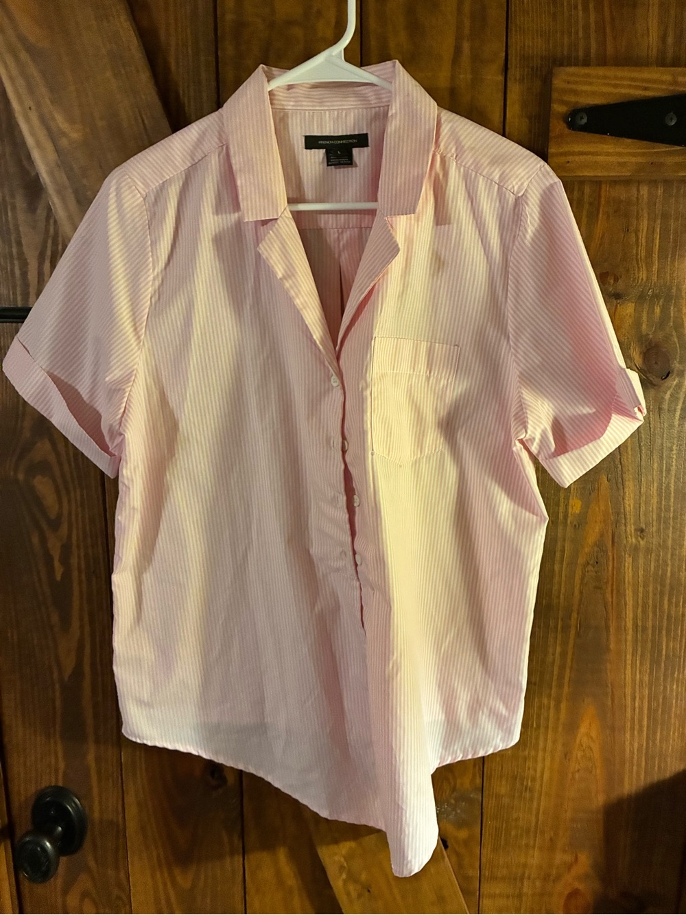 Light Pink Short-Sleeve Button-Up Shirt